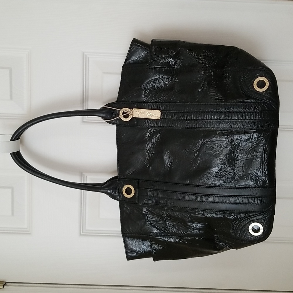Sigrid Olsen Black Patent Leather Tote